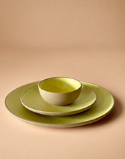 Nurture India Lemon Yellow Dinner Matte 3-Piece Set