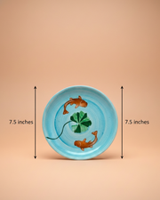 Nurture India Koi Ceramic Plate 7-Inch