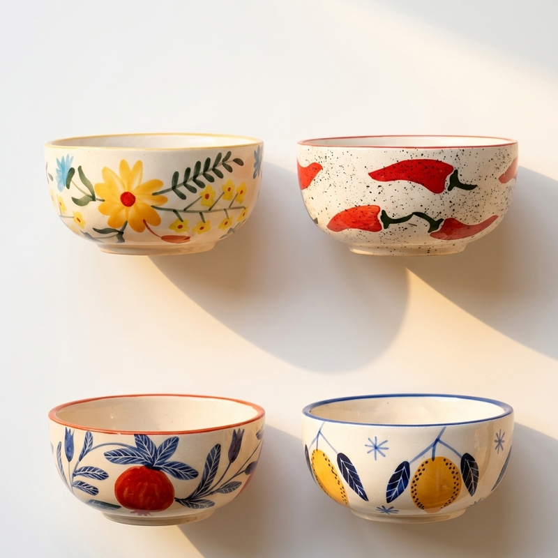 nurture-india-small-bowls-lemon-anaar-mirchi-floral-combo-buy-3-get-1-free