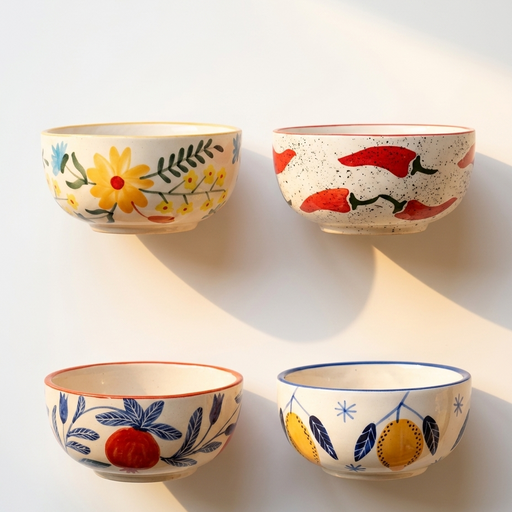 nurture-india-small-bowls-lemon-anaar-mirchi-floral-combo-buy-3-get-1-free