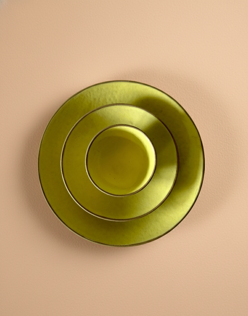 Nurture India Lemon Yellow Dinner Matte 3-Piece Set