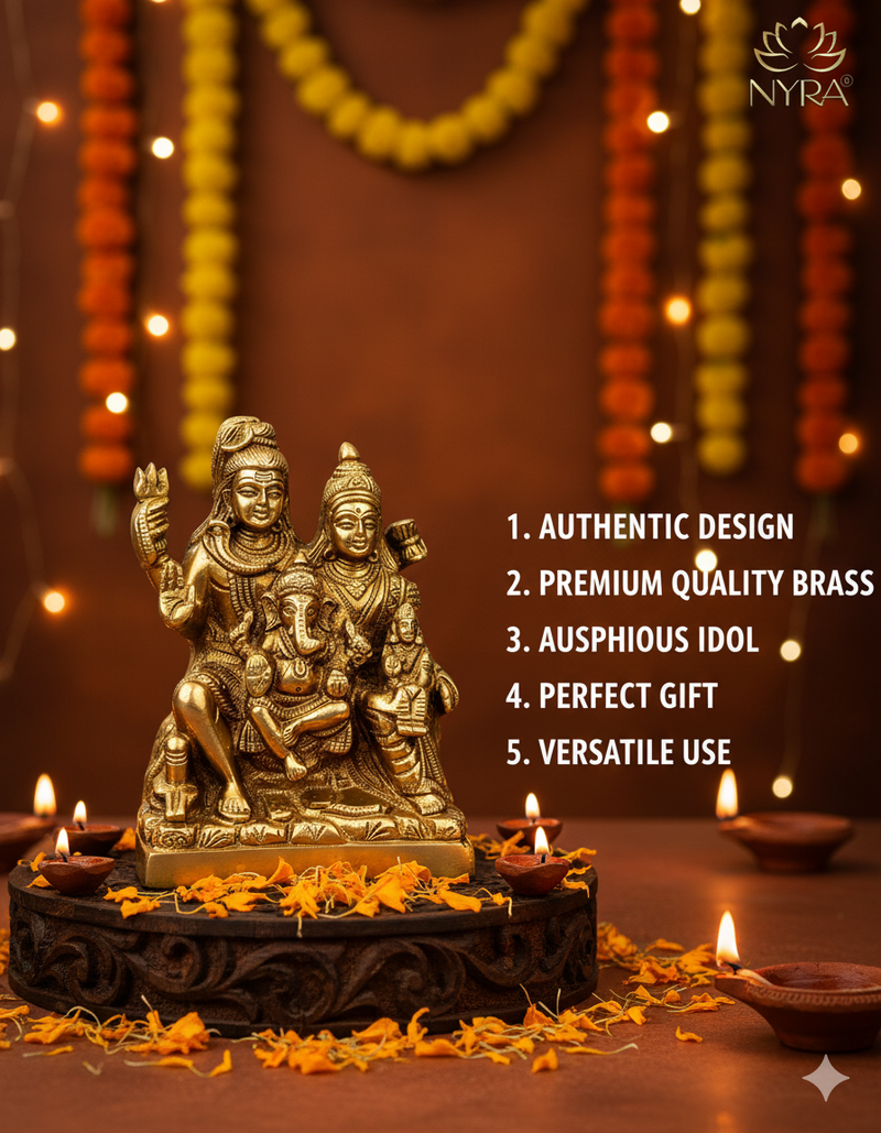 Brass Shiv Parivar Idol – Brass Hindu Idol