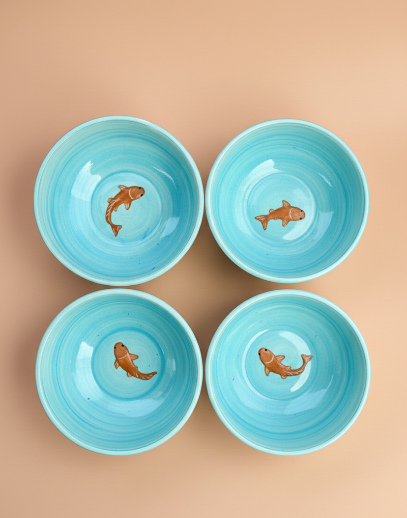Nurture India Koi Fish Ceramic Small Bowls