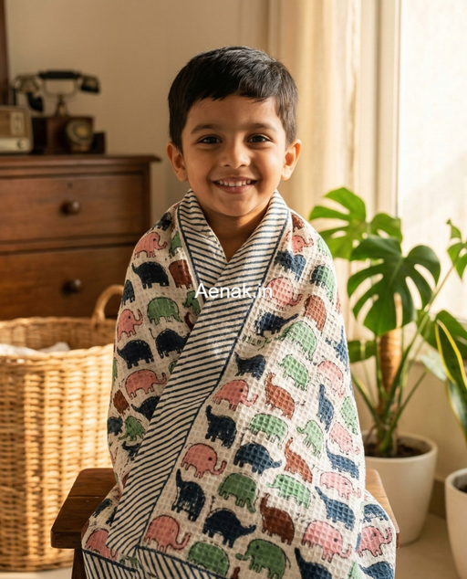 aenak-little-haathi-handblock-printed-waffle-cotton-bathing-towel