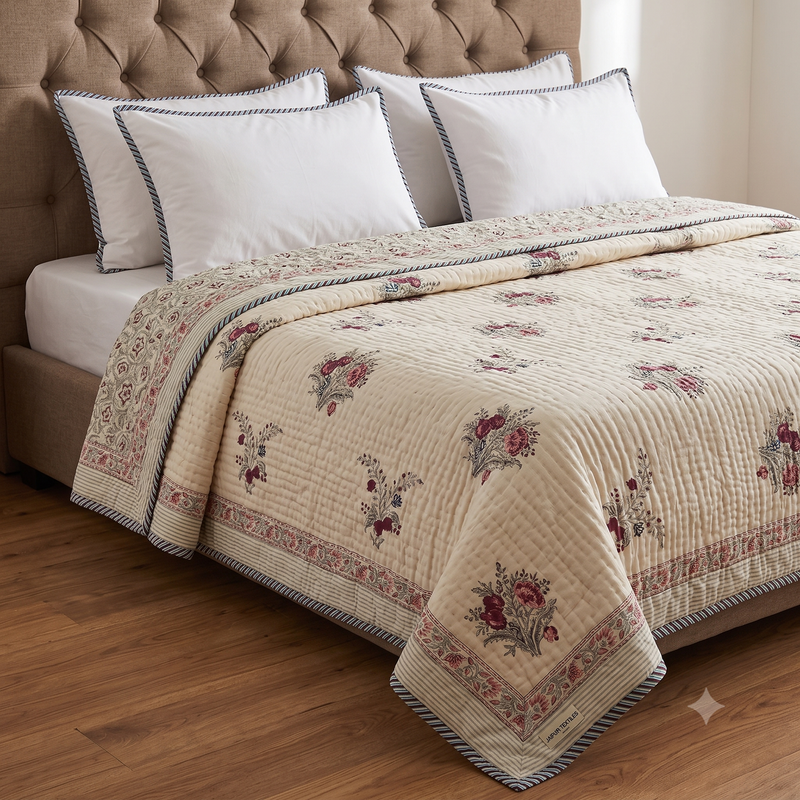 aenak-burgundy-anaar-handblock-reversible-mulmul-cotton-single-quilt-beige-base