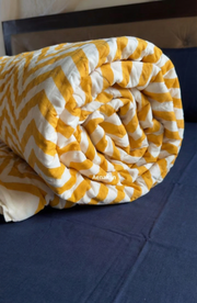 aenak-yellow-chevron-elephant-handblock-reversible-mulmul-cotton-quilt