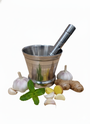 Premium Stainless Steel Mortar & Pestle Set/Khalbatta/Imam Dasta - 3 sizes – Kitchen Utensil