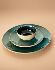 Nurture India Ink Blue Dinner Glossy 3-Piece Set