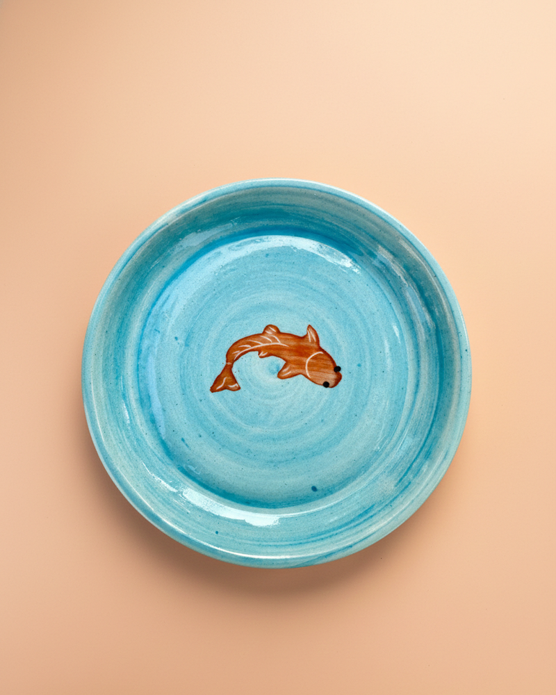 Nurture India Koi Fish Ceramic Tapas 4-Piece Set