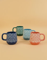 Nurture India Mughal Inspired Jaal Mug 4-Piece Set