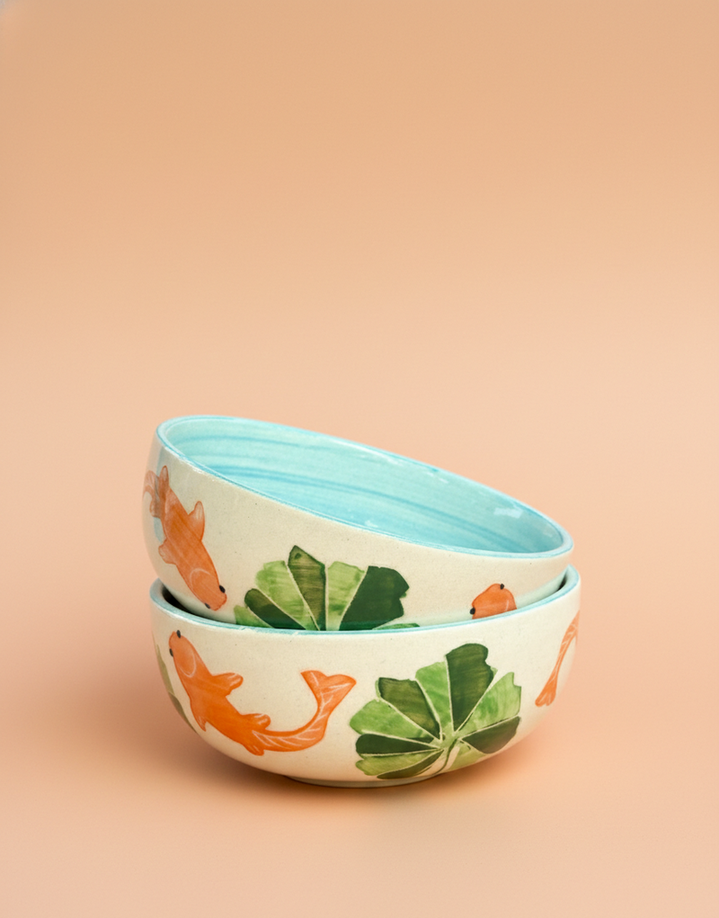 Nurture India Koi Fish Ceramic Small Bowls