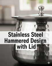 Stainless Steel Hammered Serving Handi with Lid – Copper Serving Handi