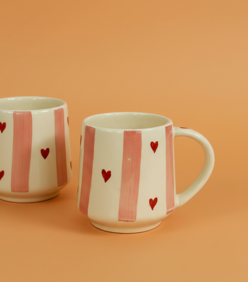 Nurture India Stripe Heart Out Mug