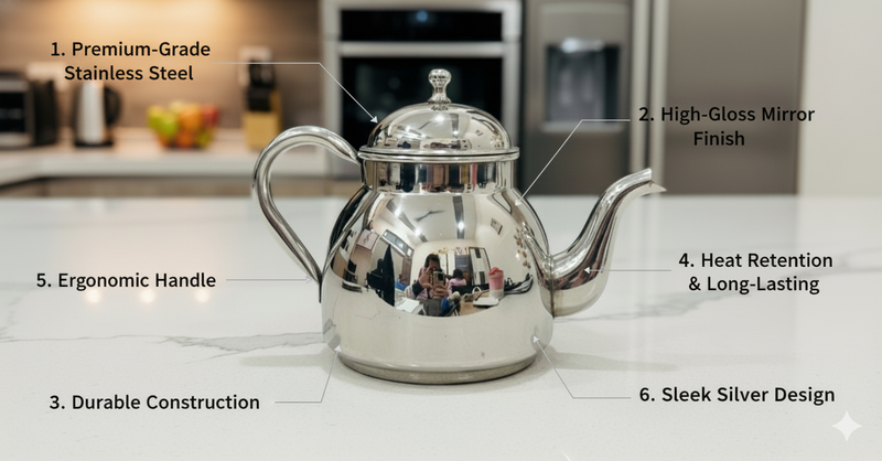 Stainless Steel Tea Pot/Tea Kettle with Mirror Finish – Tea Kettle