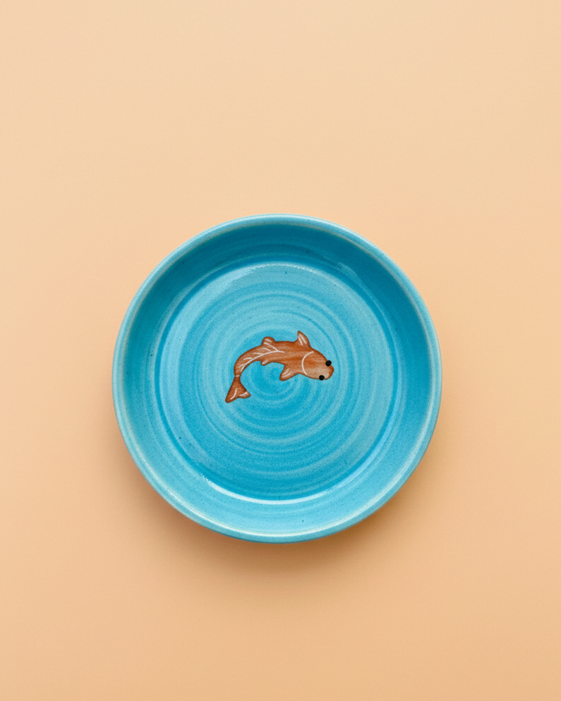 Nurture India Koi Fish Ceramic Tapas 4-Piece Set