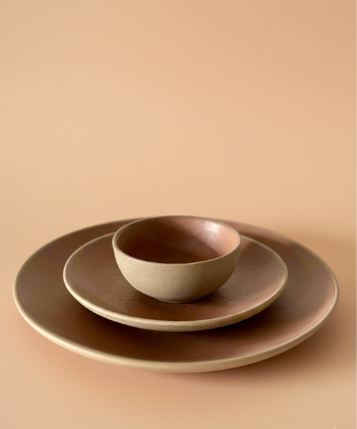 Nurture India Terracotta Brown Dinner Matte 3-Piece Set