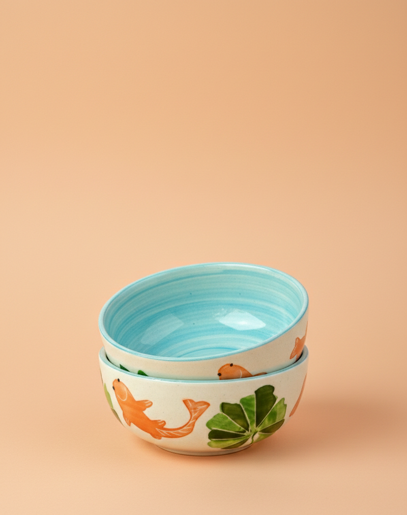 Nurture India Koi Fish Ceramic Small Bowls