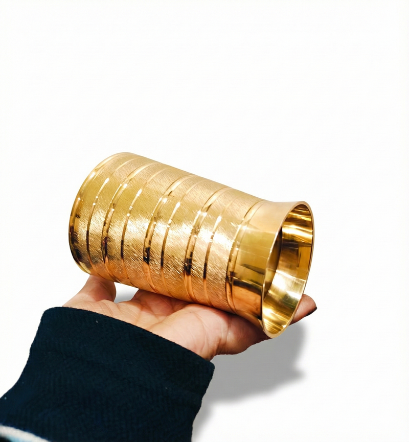 Pure Brass Peetal Designer Glass – Brass Drinking Glass