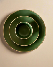 Nurture India Army Green Dinner Matte 3-Piece Set
