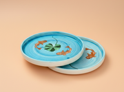 Nurture India Koi Fish Ceramic Plates 8-Inch