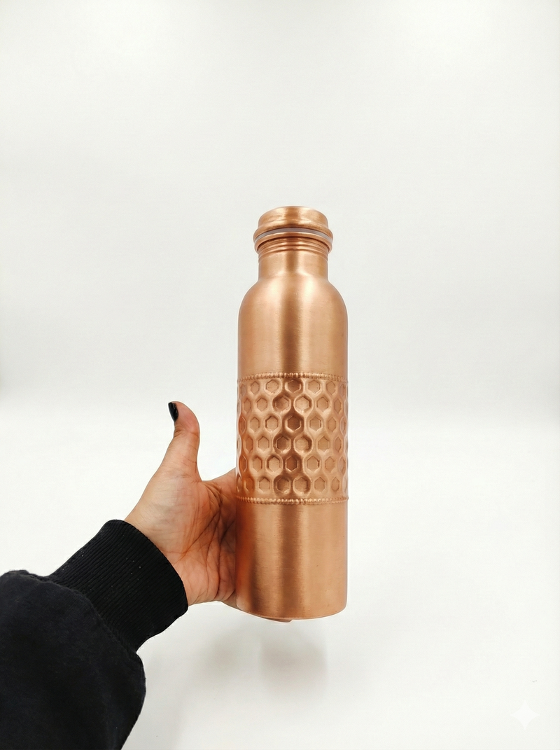Pure Hammered Copper Water Bottle – Copper Water Bottle