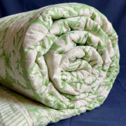 aenak-green-garden-handblock-printed-reversible-mulmul-cotton-quilt