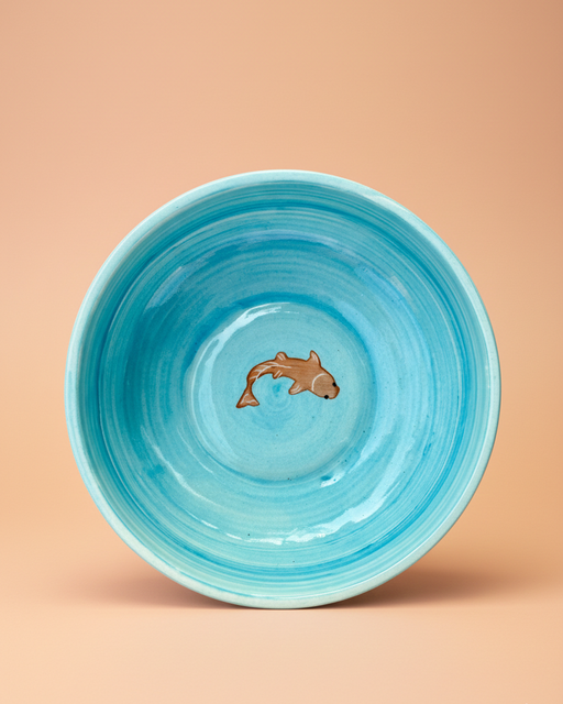 Nurture India Koi Fish Ceramic Bowl Large