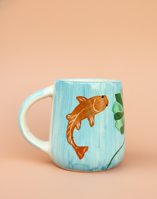 Nurture India Koi Fish Ceramic Mug 10-oz