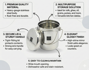 Stainless Steel Milk Pot with Lid (Dolchi/Barni) – Milk Pot