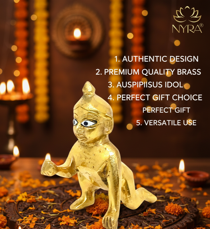 Brass Laddu Gopal Idol – Brass Hindu Idol