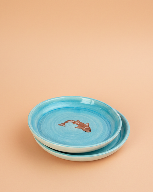 Nurture India Koi Fish Ceramic Tapas 4-Piece Set