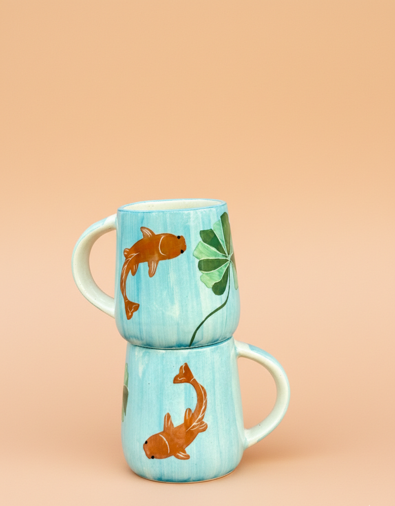 Nurture India Koi Fish Ceramic Mug 10-oz