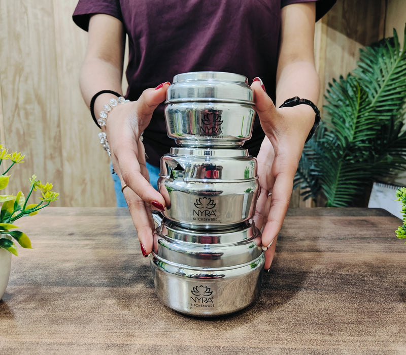 Stainless Steel Ghee/0il Pot Storage Container with Spoon – Cooking Spoon