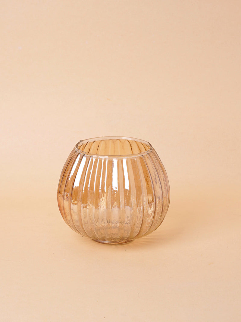 Nurture India Glass Lamp Metal Flower Platter