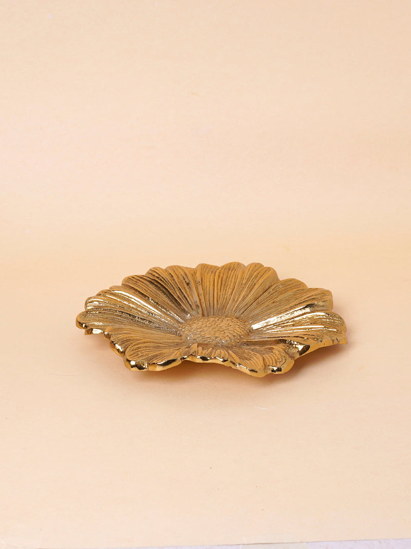 Nurture India Glass Lamp Metal Flower Platter