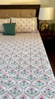 aenak-pink-green-cotton-bud-handblock-printed-premium-cotton-set-bedsheet
