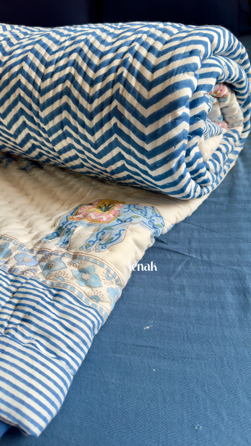 aenak-blue-chevron-elephant-bedsheet-quilt-combo-set