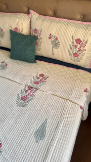 aenak-green-ashoka-handblock-printed-reversible-straight-quilted-bedcover-set-beige-base