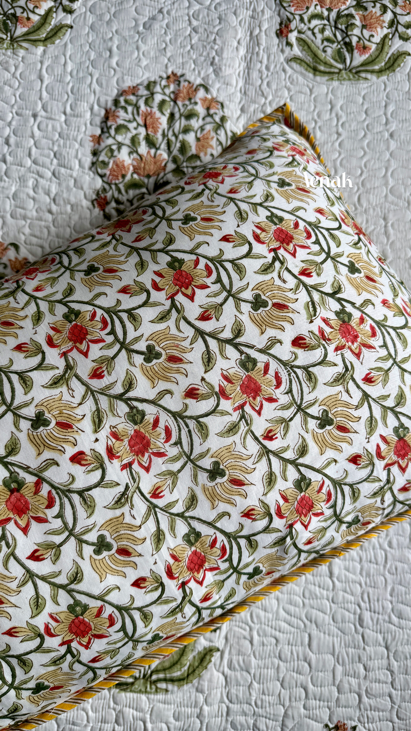 aenak-yellow-phool-boota-handblock-printed-reversible-quilted-bedcover-set