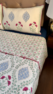 aenak-pink-poppy-printed-reversible-straight-quilted-bedcover-set-light-beige-base