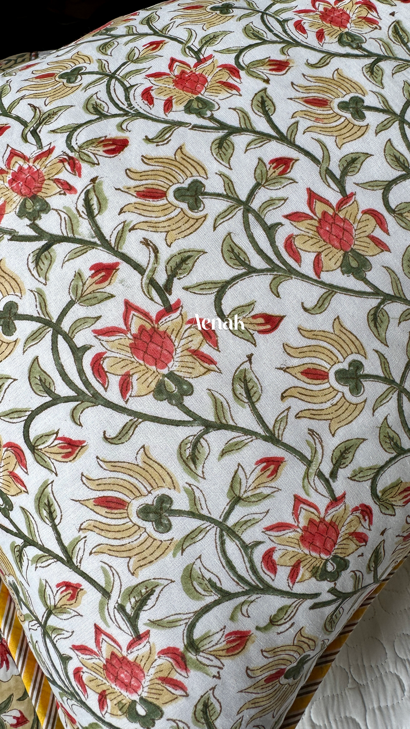 aenak-yellow-phool-boota-handblock-printed-reversible-quilted-bedcover-set