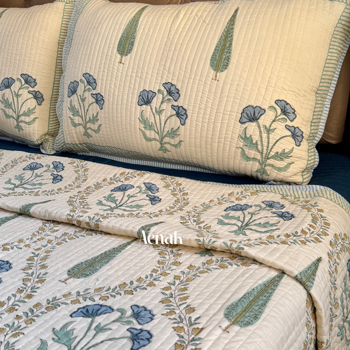 aenak-blue-poppy-jaal-handblock-printed-reversible-straight-quilted-bedcover-set-beige-base