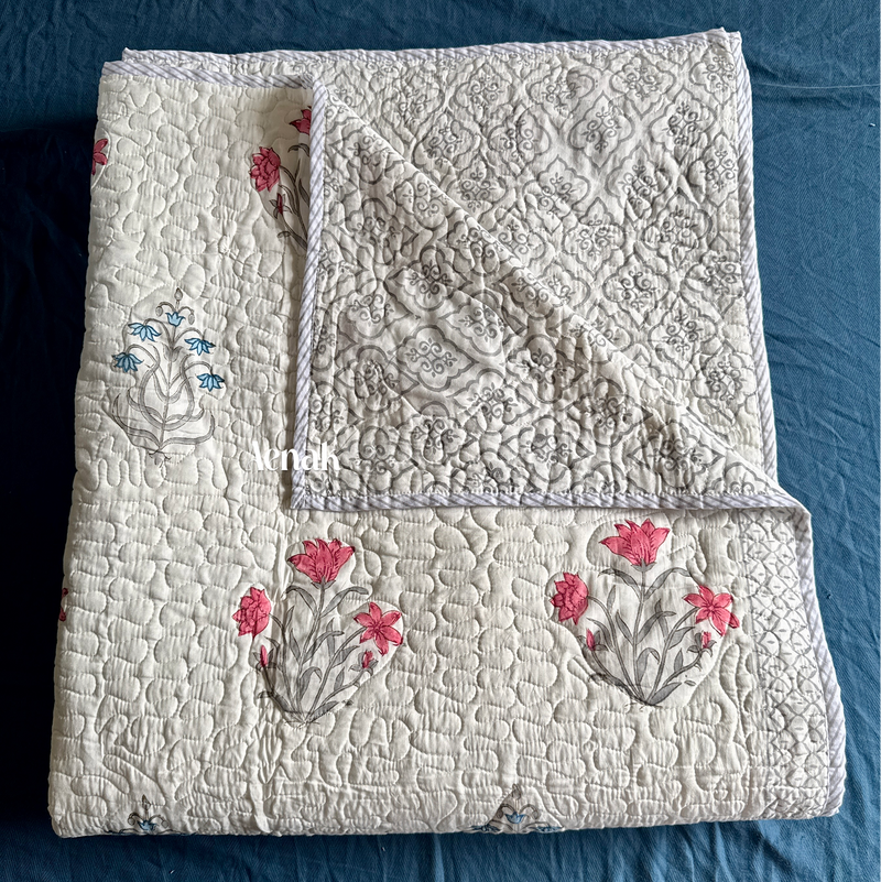 aenak-red-blue-jaal-handblock-printed-reversible-quilted-comforter-bedcover-set