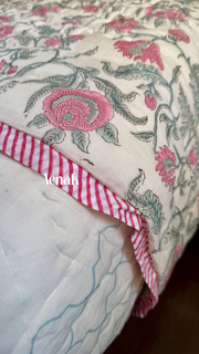 aenak-green-ashoka-handblock-printed-reversible-mulmul-cotton-quilt-beige-base