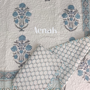 aenak-teal-blue-handblock-bedsheet-quilted-bedcover-combo-set