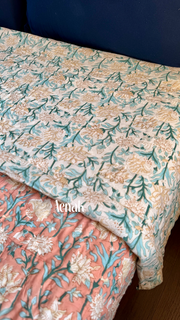 aenak-dark-peach-floral-handblock-printed-reversible-mulmul-cotton-quilt