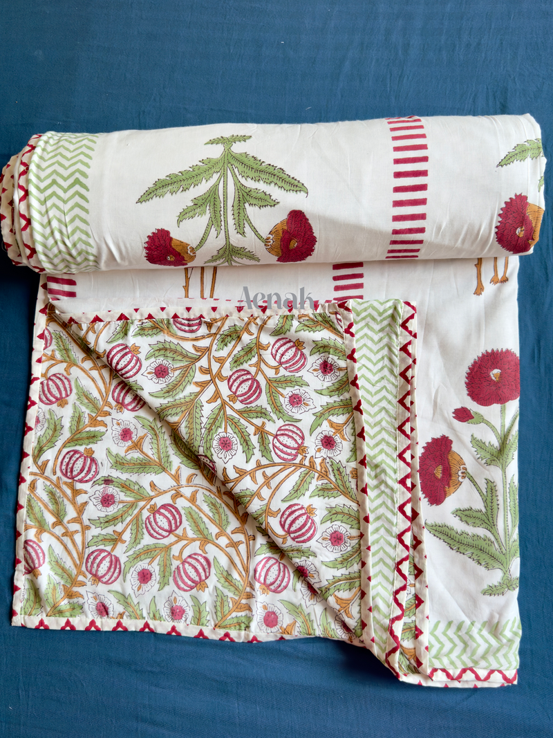 aenak-red-dahlia-handblock-bedsheet-dohar-combo-set
