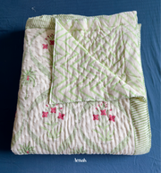 aenak-green-palm-tree-handblock-bedsheet-quilt-combo-set