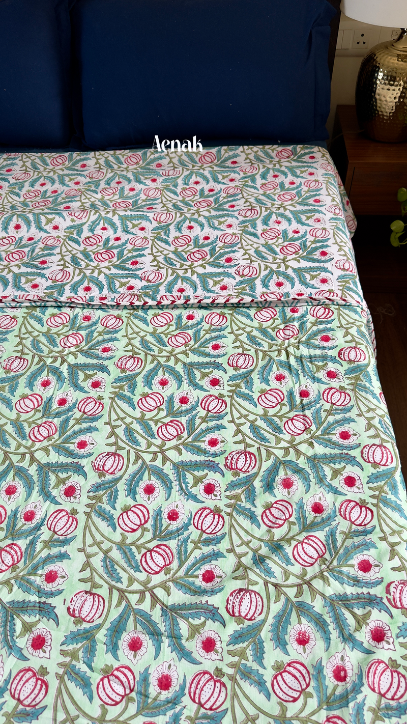 aenak-red-anaar-baag-handblock-bedsheet-dohar-combo-set