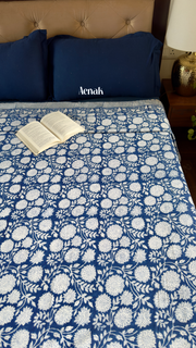 aenak-blue-floral-garden-handblock-printed-mulmul-cotton-reversible-dohar